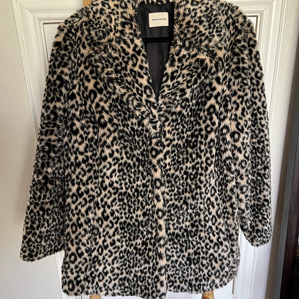 Leopard Print Faux Fur Coat